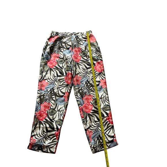 Silkland Womens/Teens Silk Pants Size 6 Tropical Floral print Crop/Ankle pants - Picture 7 of 7